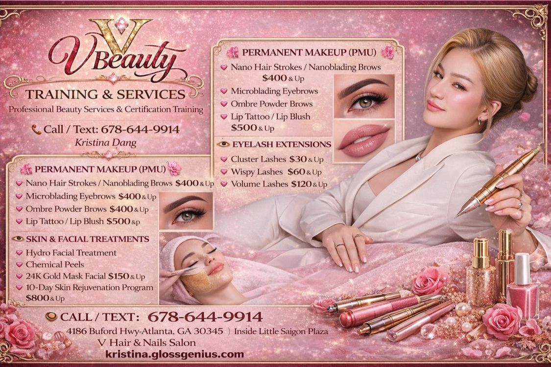 V Hair Salon & Permanent MakeUp Microblading Eyebrows Chamblee Atlanta GA — permanent makeup work