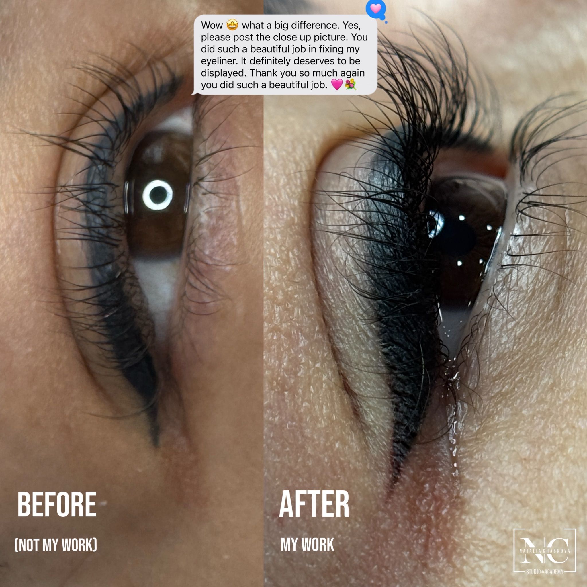 Eyeliner Tattoo result by Permanent makeup by Natalia Chabrova (eyebrows, lips, eyeliners ) in Hiram, GA