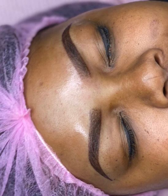 Eyebrow Tattoo result by Ombre Beauty Co - Atlanta Melanin Permanent Makeup Specialist - Mardasha in Marietta, GA
